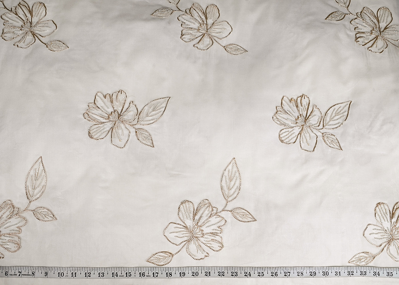 white-dyeable-pure-organza-fabric-with-all-over-zari-and-katdana-flowers-23133-measurement-view