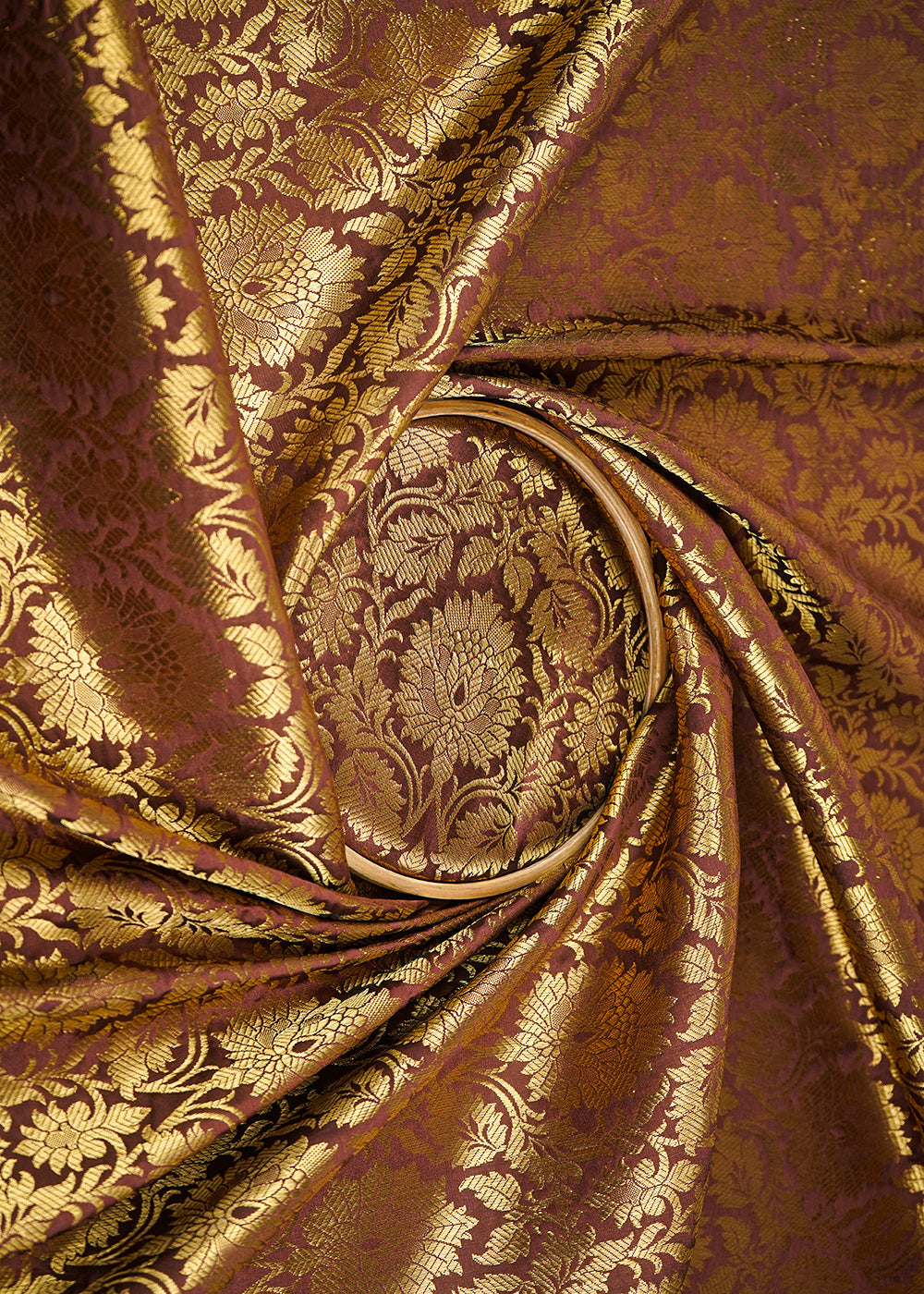brown-banarasi-brocade-fabric-with-all-over-zari-handloom-23144-close-view