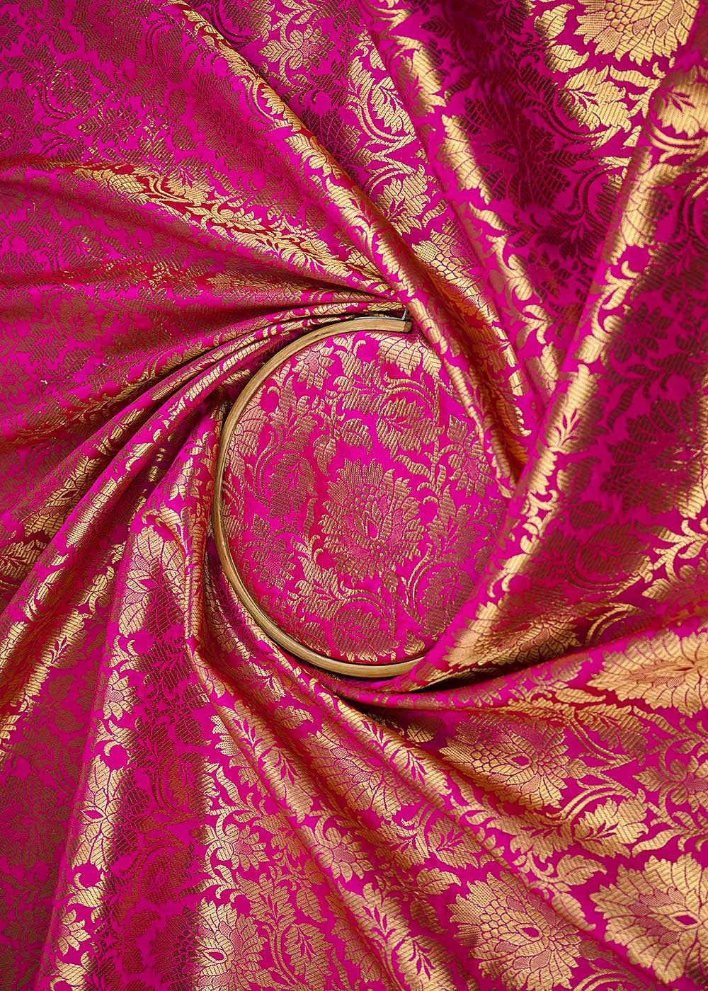 rani-pink-banarasi-brocade-fabric-with-all-over-zari-handloom-23148-close-view