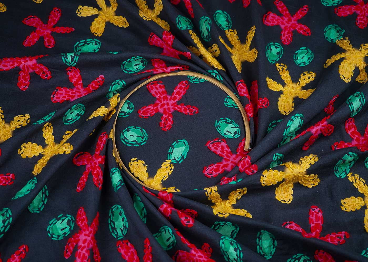 black-cotton-fabric-with-all-over-print-and-threadwork-23152-close-view