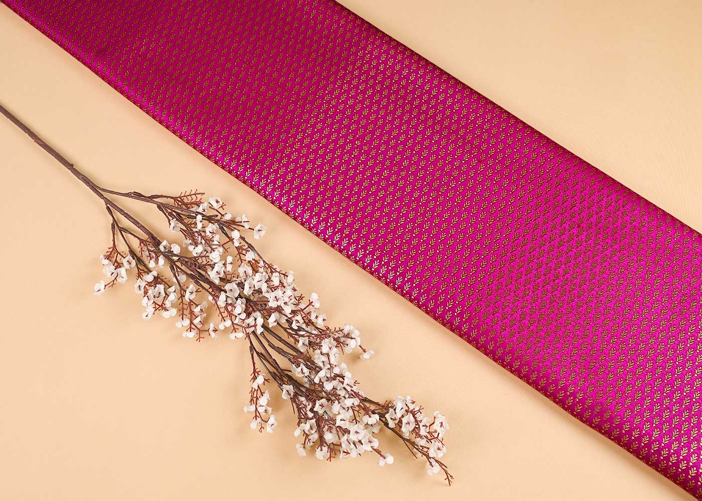 rani-pink-banarasi-brocade-fabric-with-all-over-golden-zari-handloom-23165