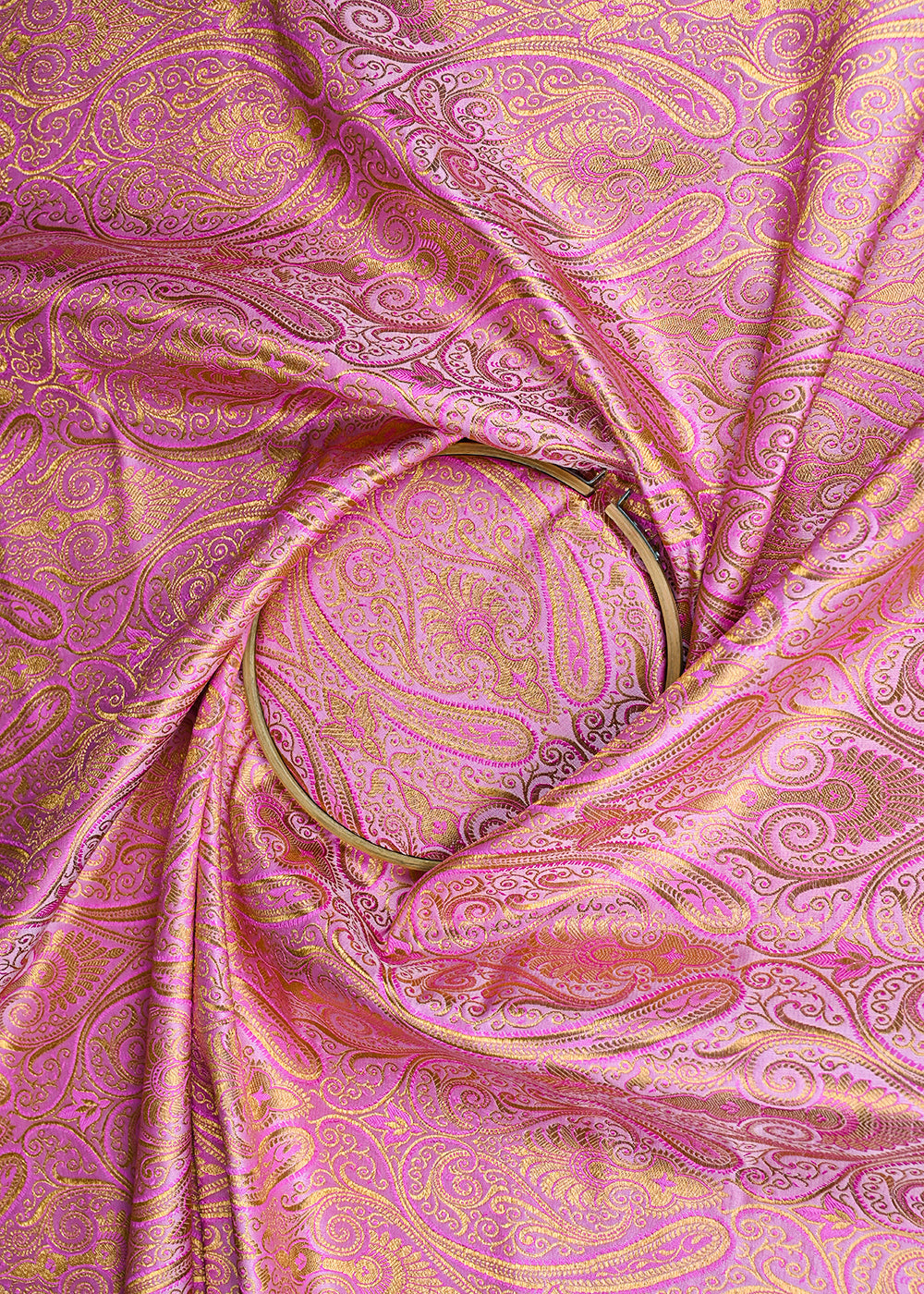 Blush-Pink-Banarasi-Brocade-Fabric-With-All-Over-Golden-Zari-Handloom-23173-close-view