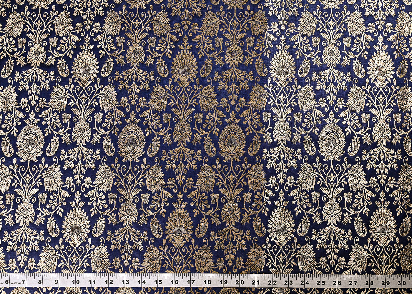 navy-blue-banarasi-brocade-fabric-with-all-over-golden-zari-handloom-23181-measurement-view