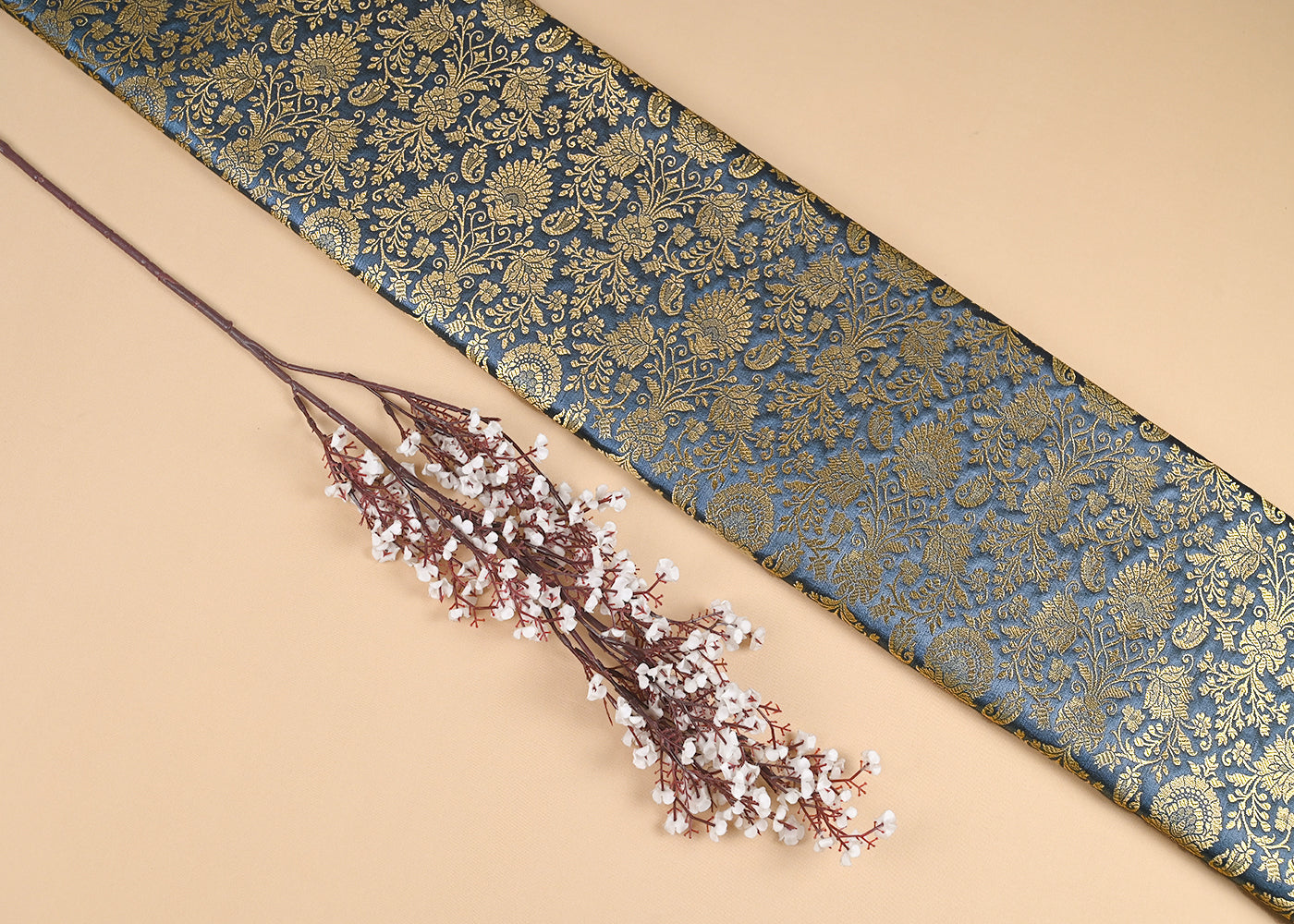 grey-banarasi-brocade-fabric-with-all-over-golden-zari-handloom-23182