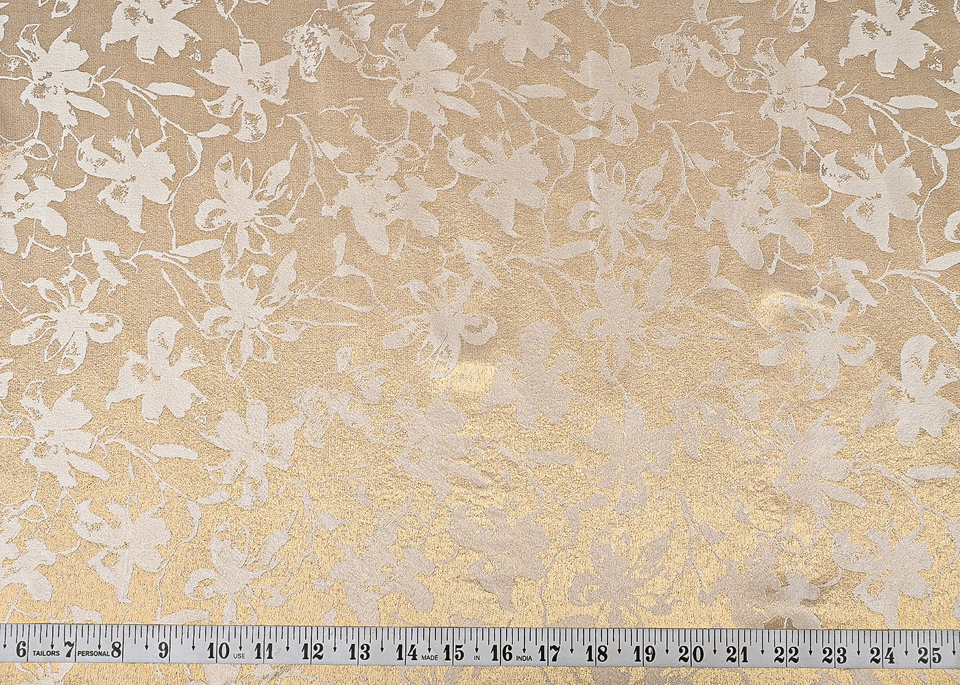 Light Gold Silk Fabric With All Over Zari Handloom23201