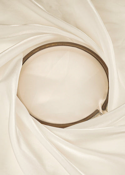 White Colored Organza Satin Fabric 23212(108)