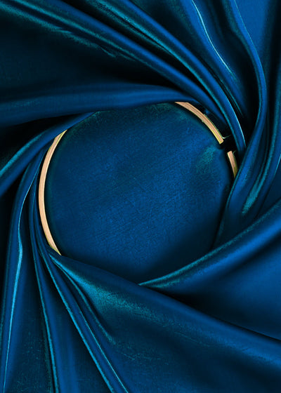 Peacock Blue Colored Organza Satin Fabric 23212(112)