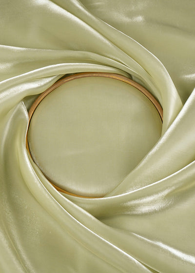 Pista Green Colored Organza Satin Fabric 23212(115)