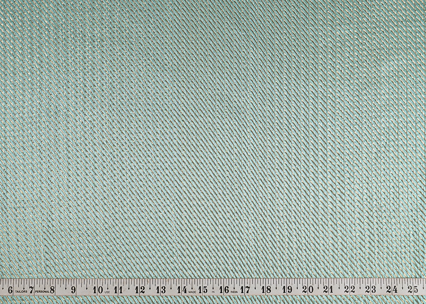 Light Blue Banarasi Silk Fabric With All Over Golden Zari Handloom 23216