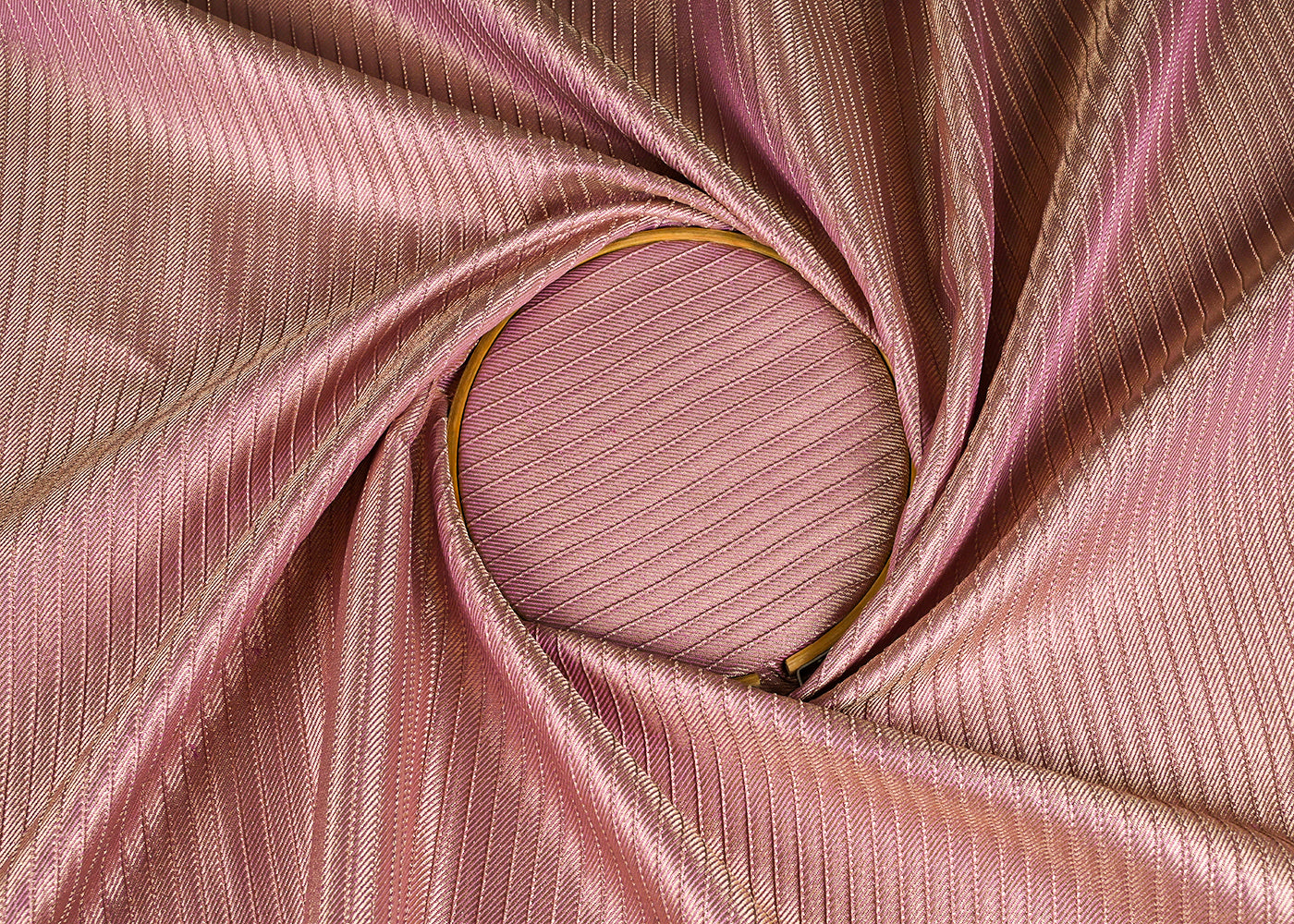 Blush Pink Banarasi Silk Fabric With All Over Golden Zari Handloom 23227
