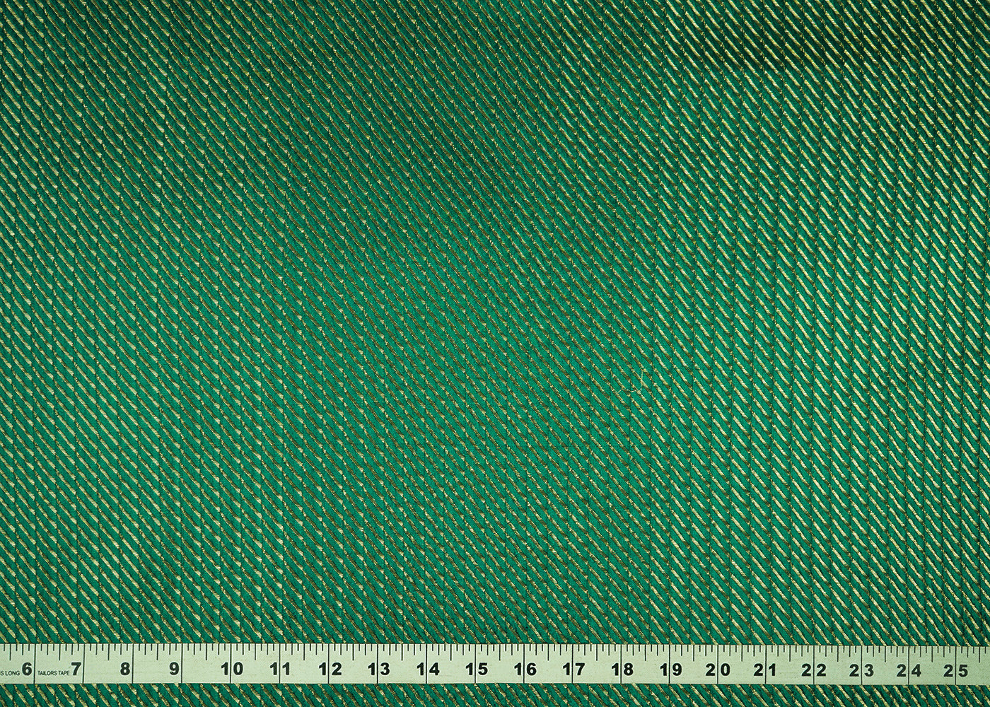 Rama Green Banarasi Silk Fabric With All Over Golden Zari Handloom 23259