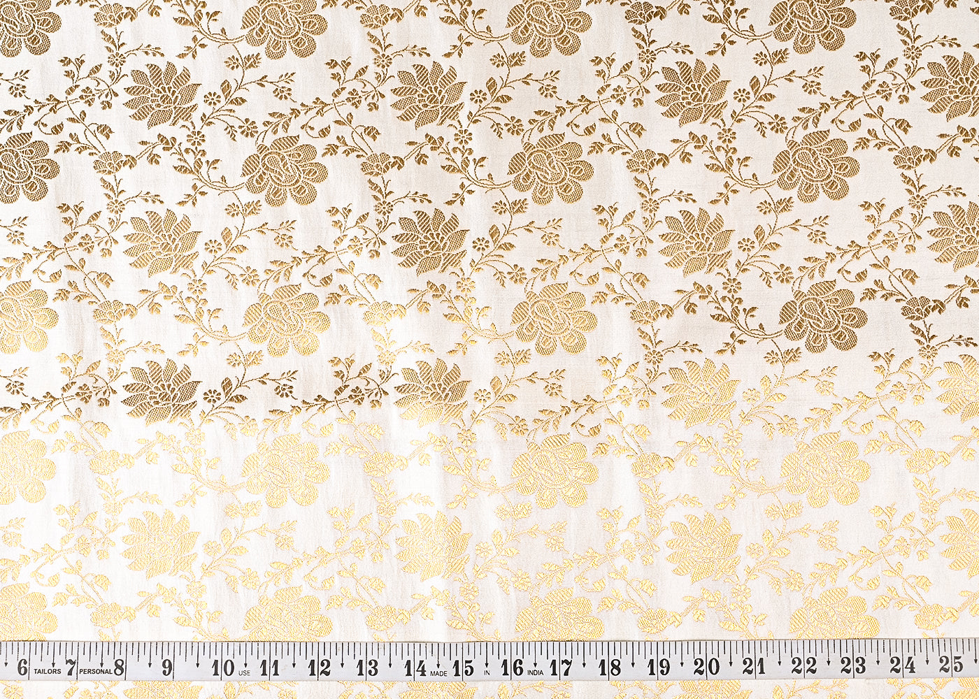Off White Jacquard Fabric With All Over Zari Handloom 23338