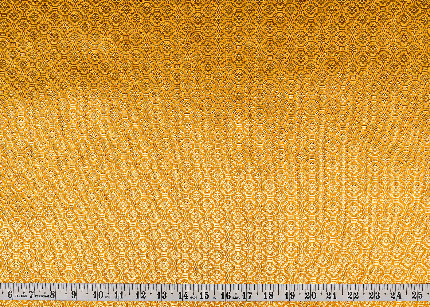 Mustard Banarasi Brocade Fabric With All Over Golden Zari Handloom 23421