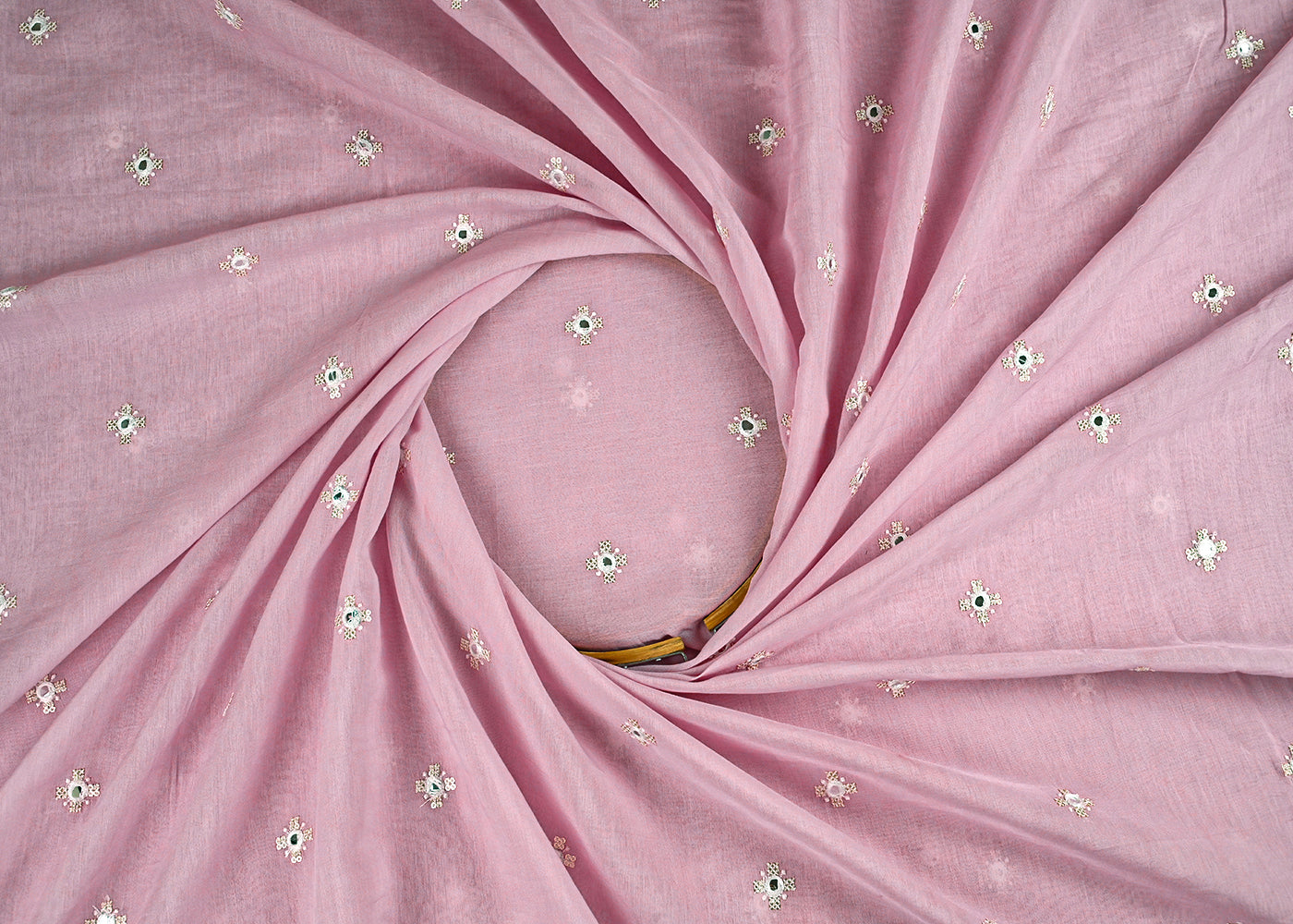 Lavender Chanderi Fabric With All Over Sequins, Faux Mirror And Thread Work 23422