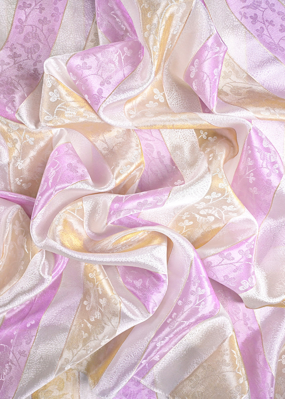 Lavender Organza Fabric With All Over Zari Handloom 23539