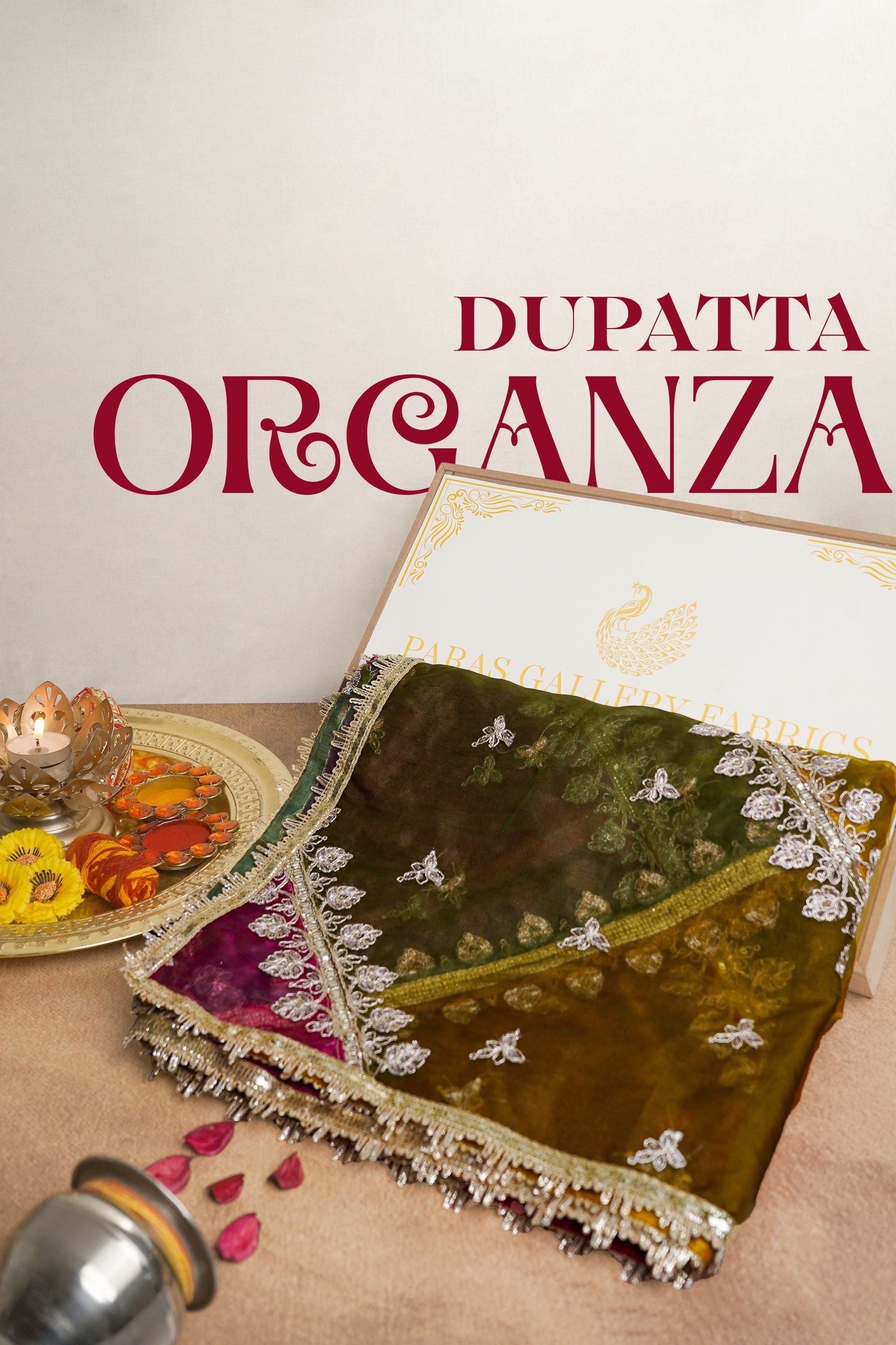 Multi-Color Organza Dupatta With All Over Sequins And Zari Work 23606