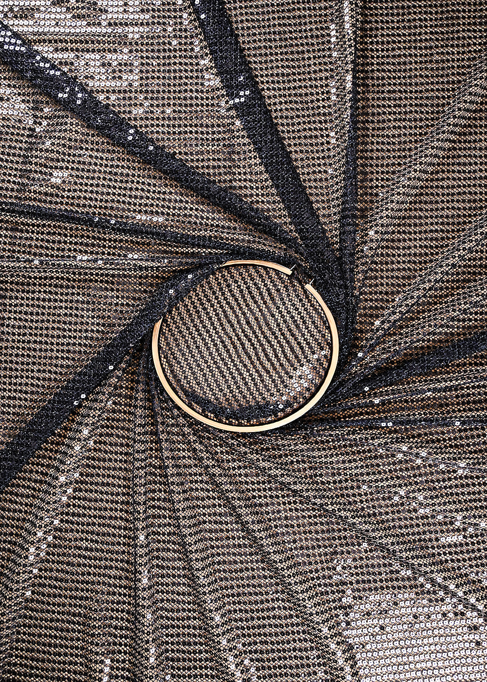 Black Exclusive Fabric With All Over Sequins Work 23620