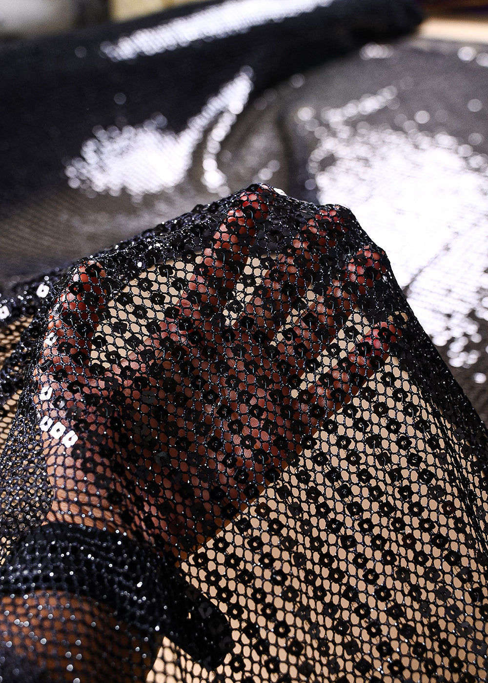 Black Exclusive Fabric With All Over Sequins Work 23620