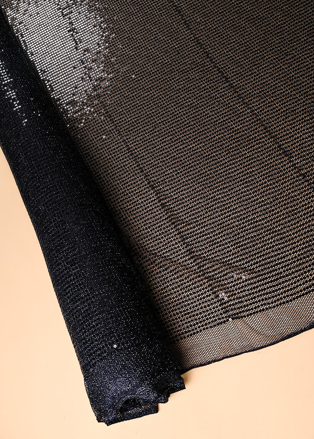Black Exclusive Fabric With All Over Sequins Work 23620