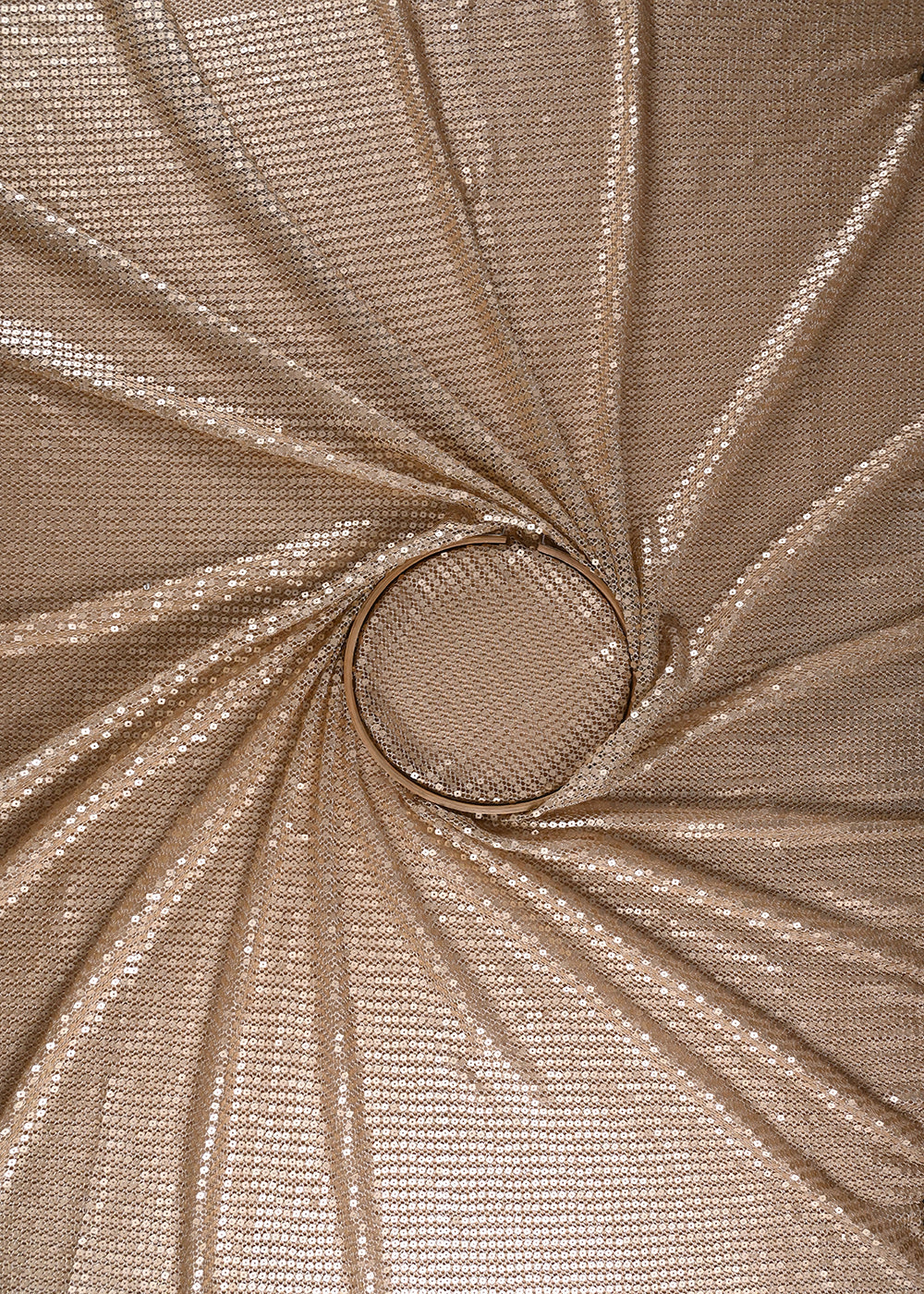 Light Gold Exclusive Fabric With All Over Sequins Work 23623