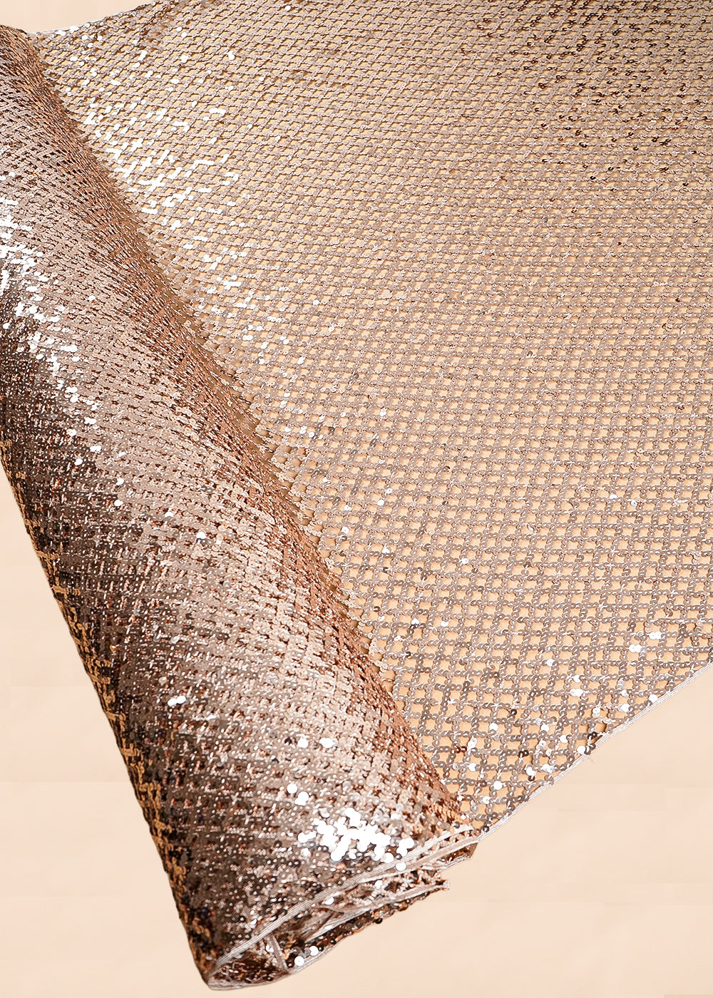 Rose Gold Exclusive Fabric With All Over Sequins Work 23625