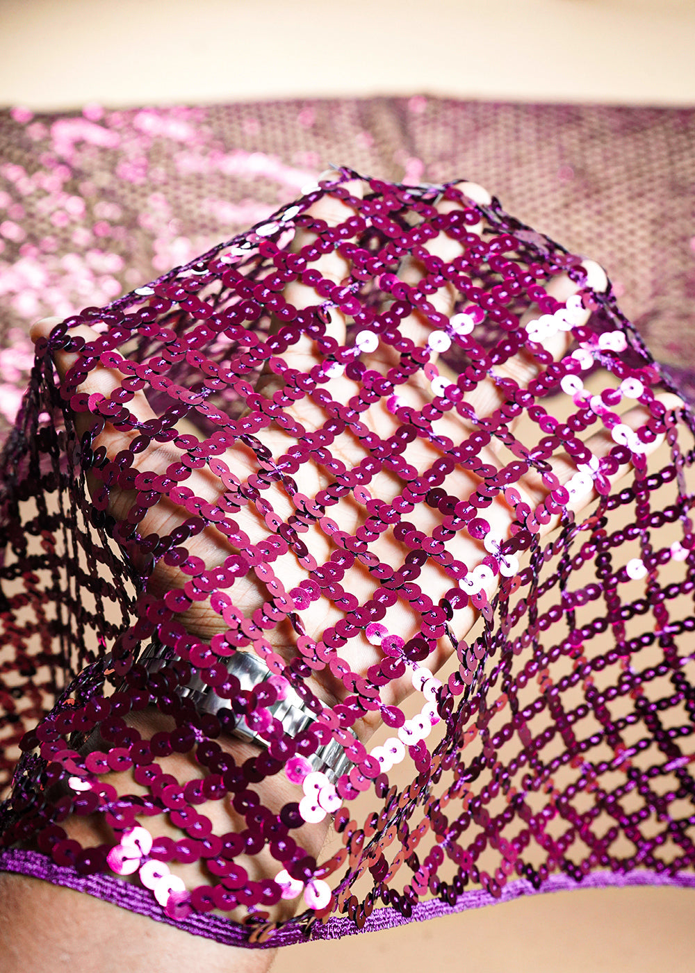 Dark Pink Exclusive Fabric With All Over Sequins Work 23627