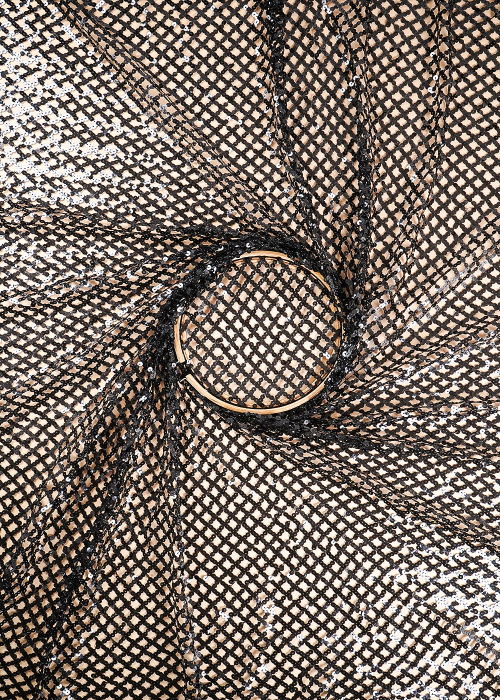 Black Exclusive Fabric With All Over Sequins Work 23628