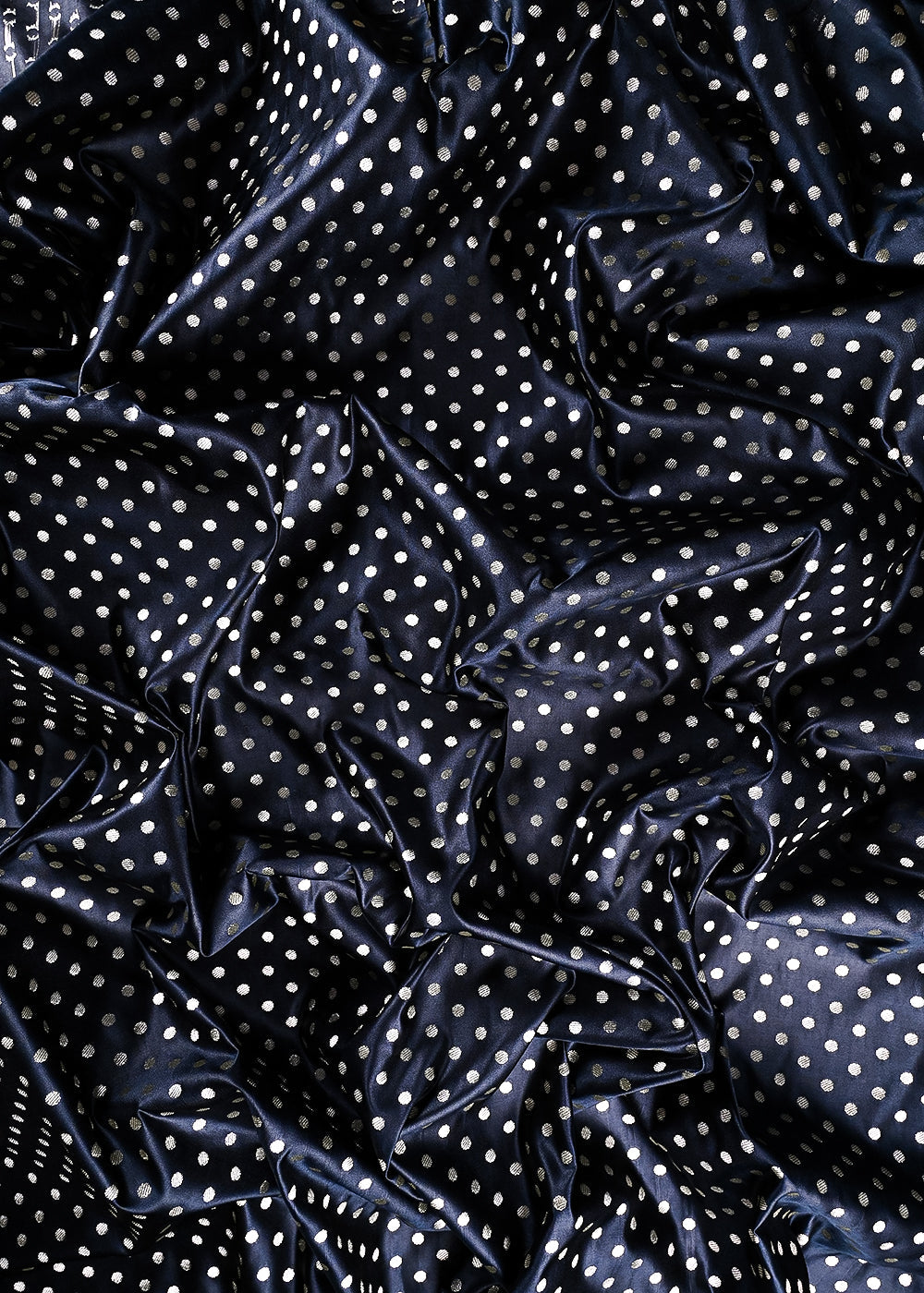 Black Banarasi Brocade Fabric With All Over Zari Handloom 23743