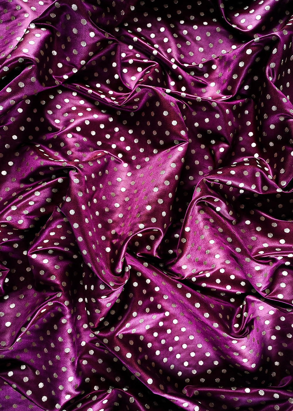 Burgundy Banarasi Brocade Fabric With All Over Zari Handloom 23747