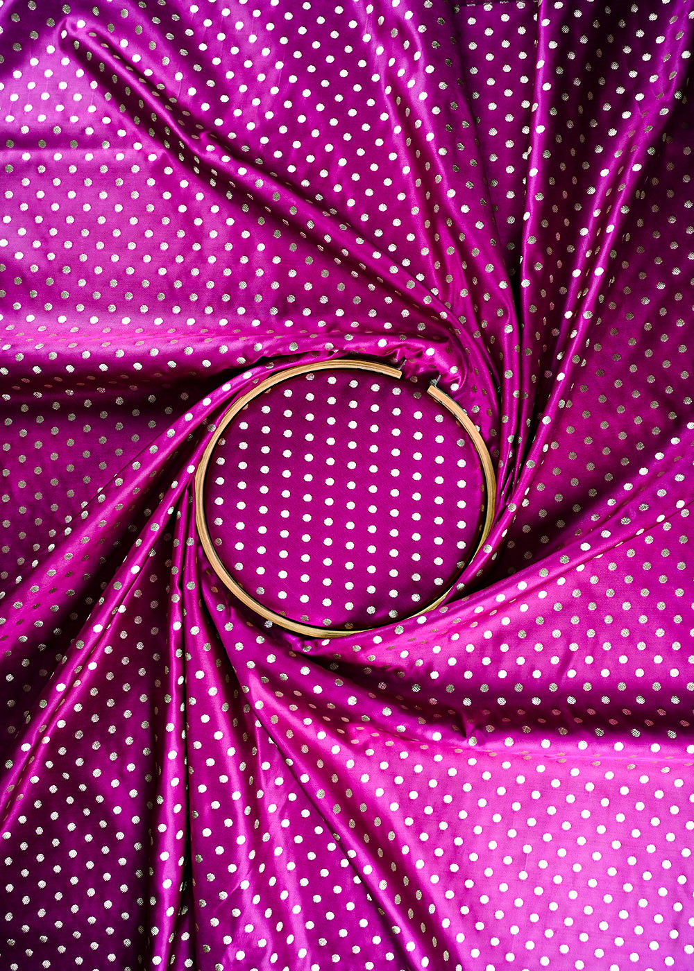 Purple Banarasi Brocade Fabric With All Over Zari Handloom 23756