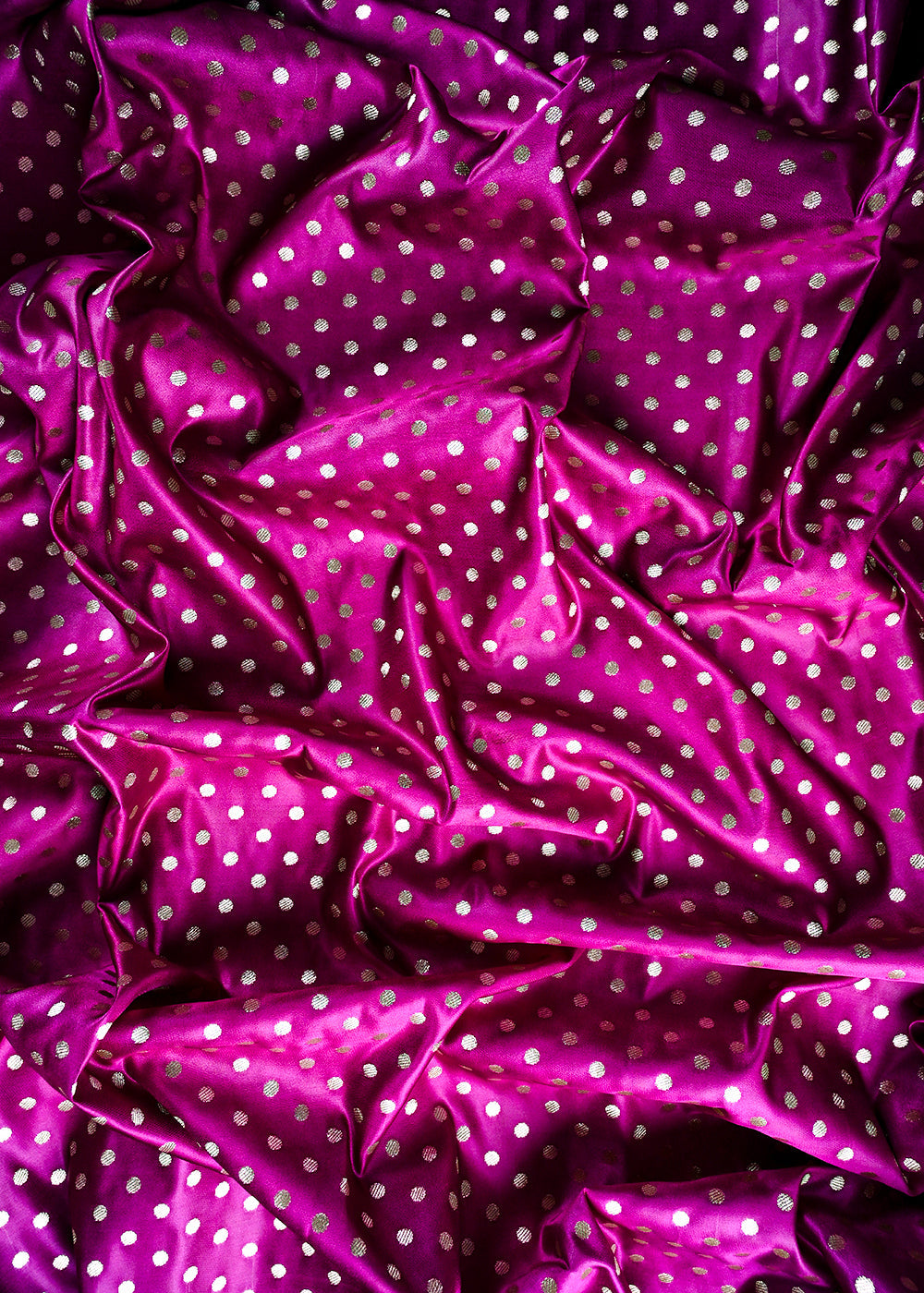 Purple Banarasi Brocade Fabric With All Over Zari Handloom 23756