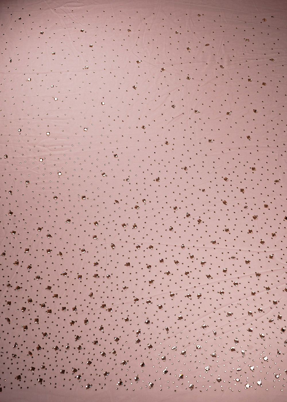 Peach Imported Net Fabric With All Over Stone Work 24025