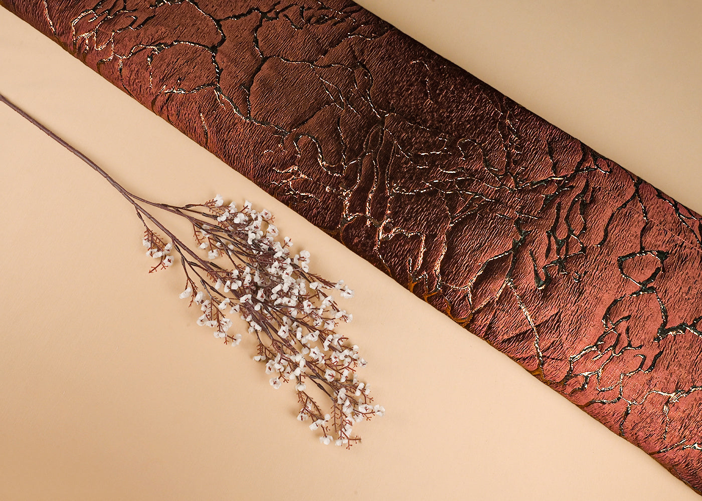 Brown Imported Jacquard Fabric With All Over Embosed Work 24136