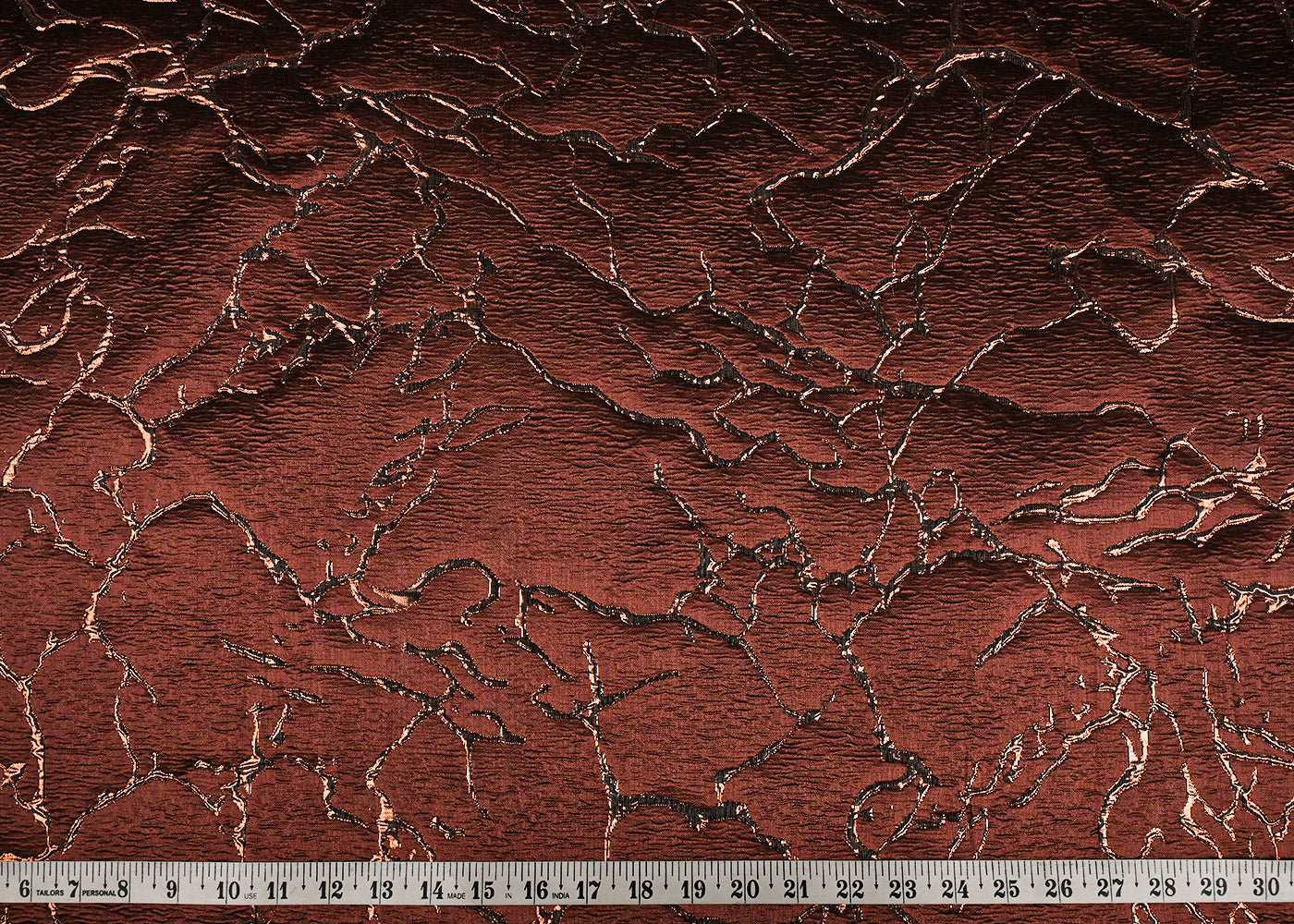 Brown Imported Jacquard Fabric With All Over Embosed Work 24136