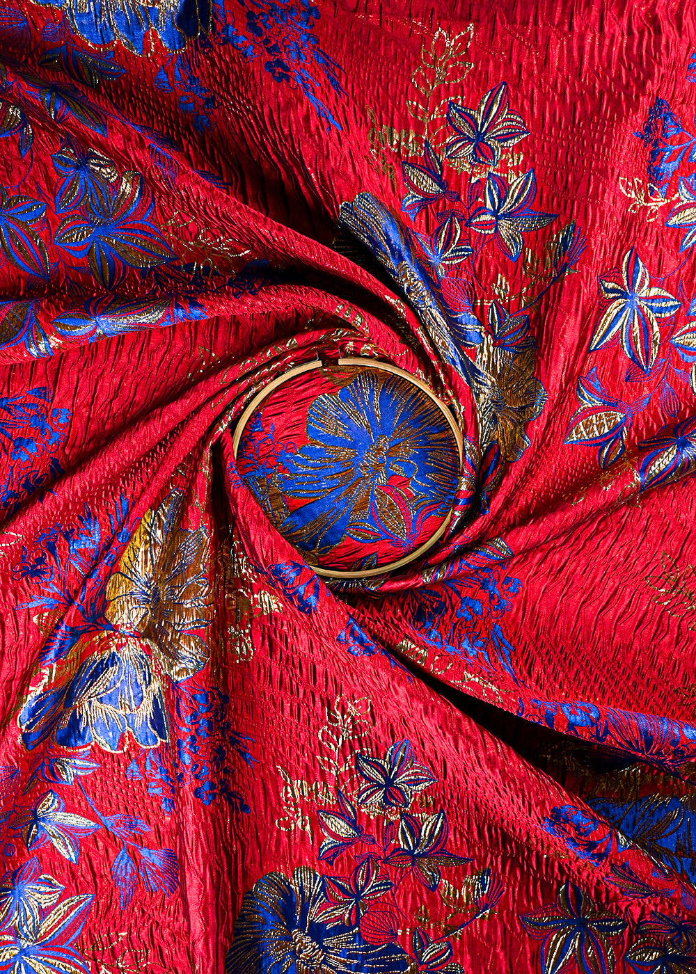 Mehroon Imported Jacquard Fabric With All Over Embosed Work 24137