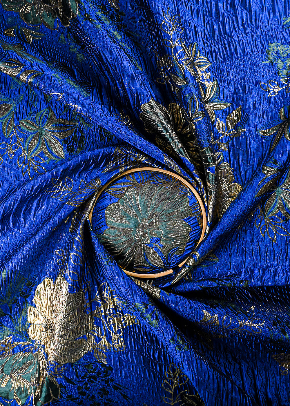Royal Blue Imported Jacquard Fabric With All Over Embosed Work 24138