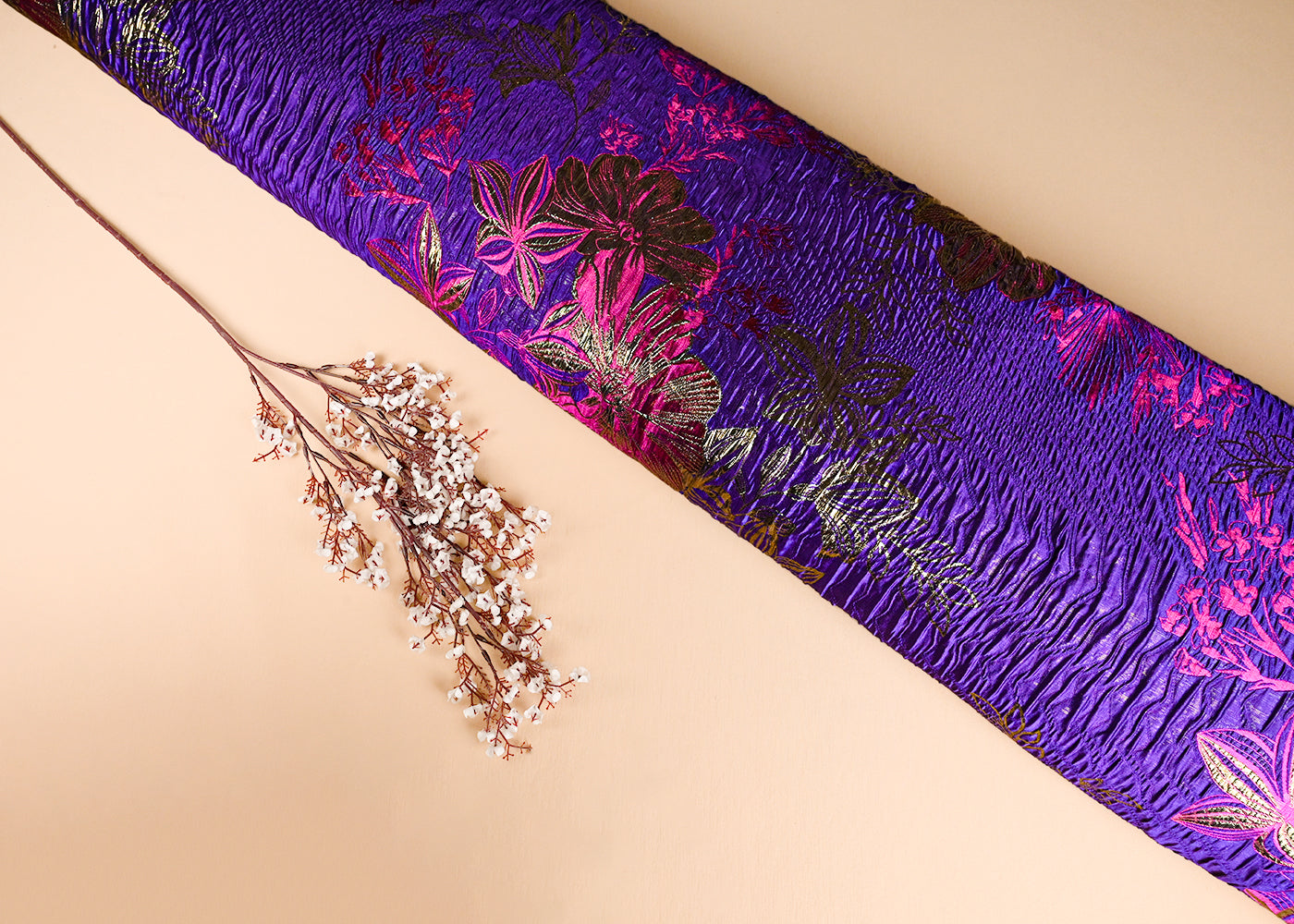 Purple Imported Jacquard Fabric With All Over Embosed Work 24139