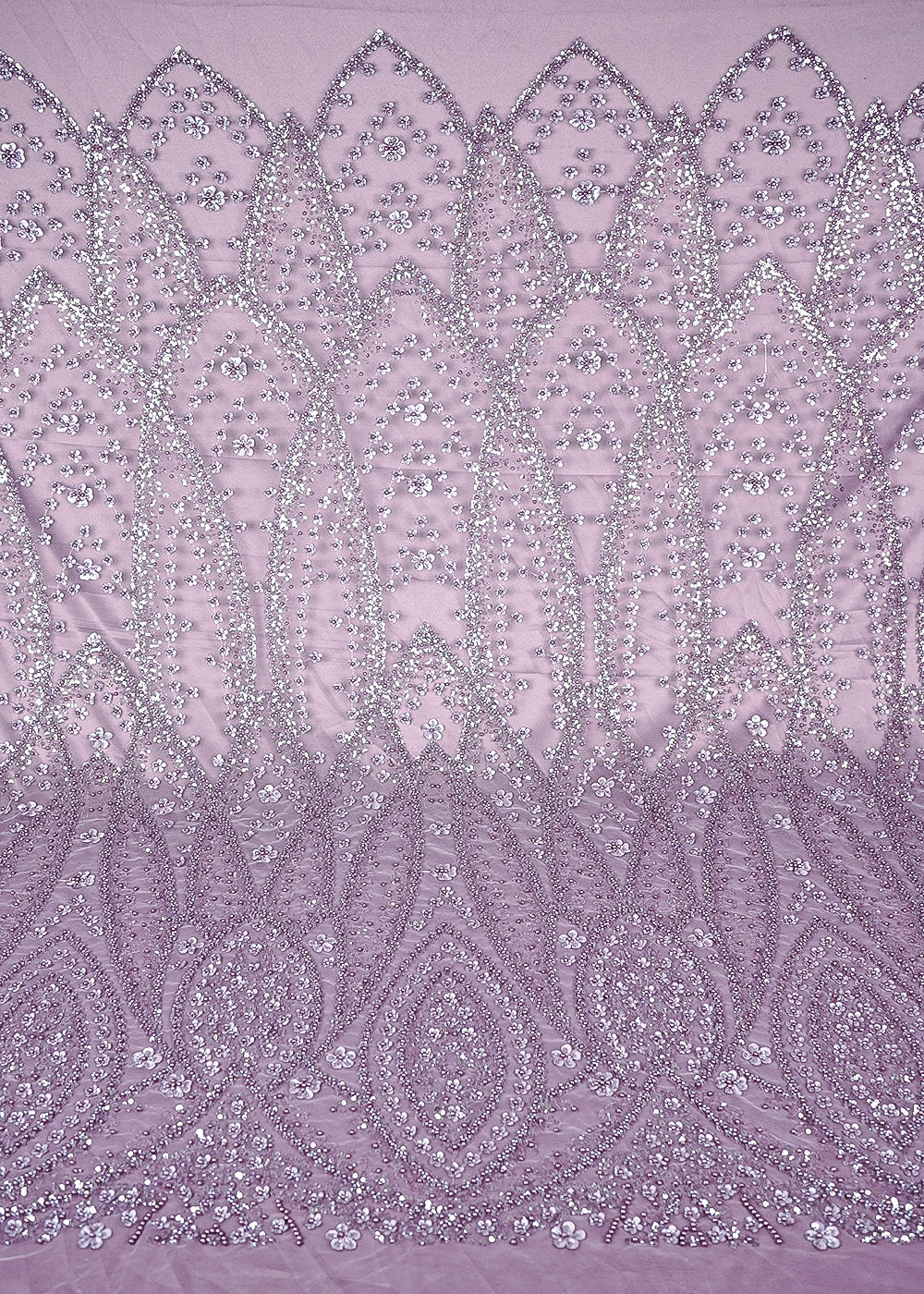 Lavender Imported Net Fabric With All Over Sequins And Katdana Work With Border 24142