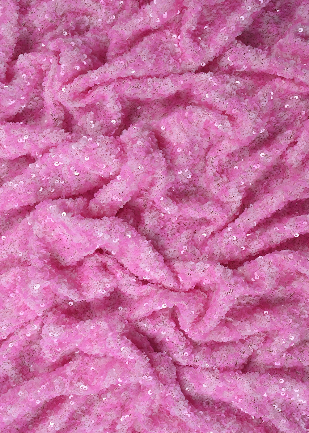 Pink Lycra Net Fabric With All Over Sequins Work 24162