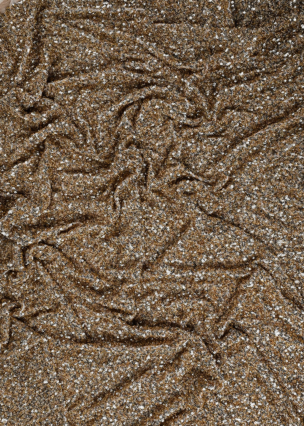 Gold Imported Net Fabric With All Over Sequins Work 24170
