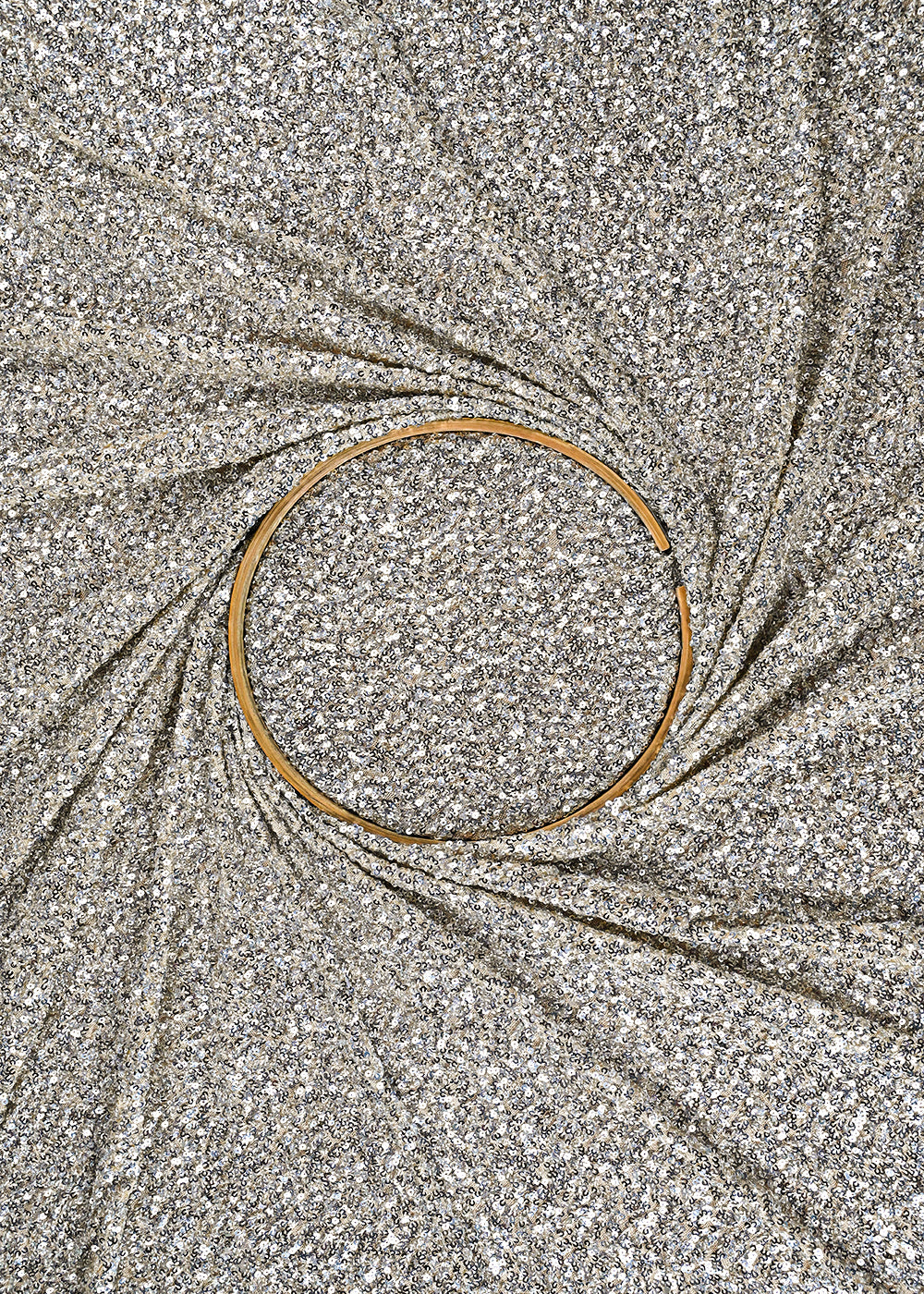 Silver Imported Net Fabric With All Over Sequins Work 24173