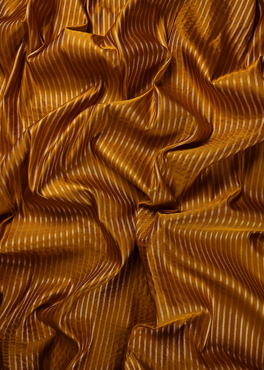 Mustard Banarasi Brocade Fabric With All Over Thread And Zari Handloom 24427