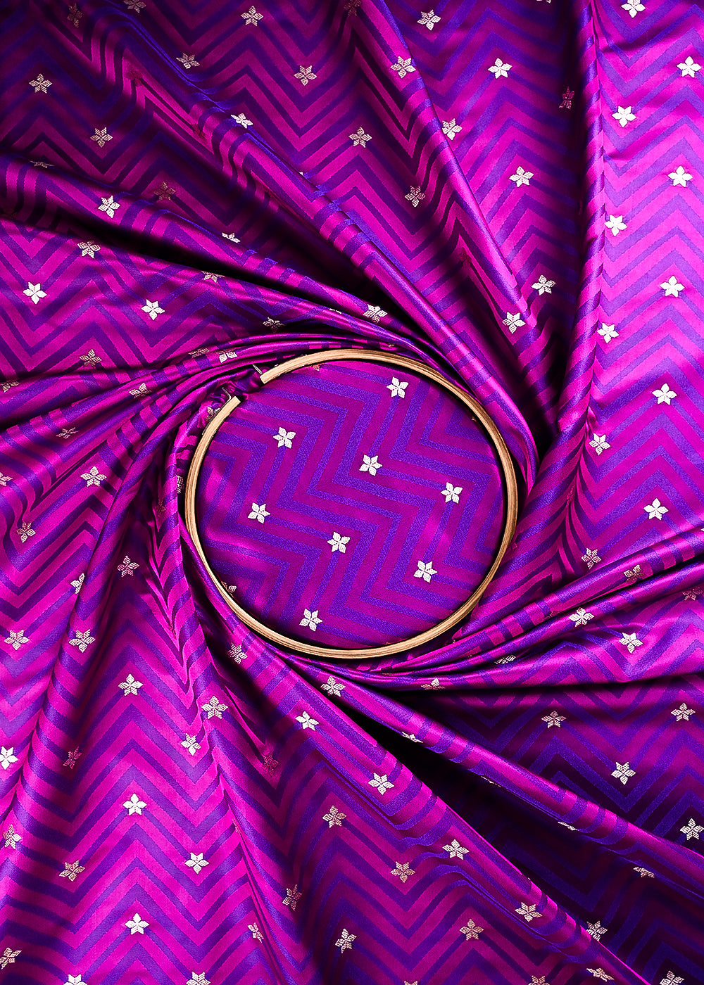 Wine Banarasi Brocade Fabric With All Over Zari Handloom 24452