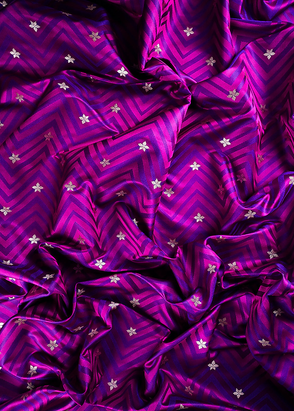 Wine Banarasi Brocade Fabric With All Over Zari Handloom 24452