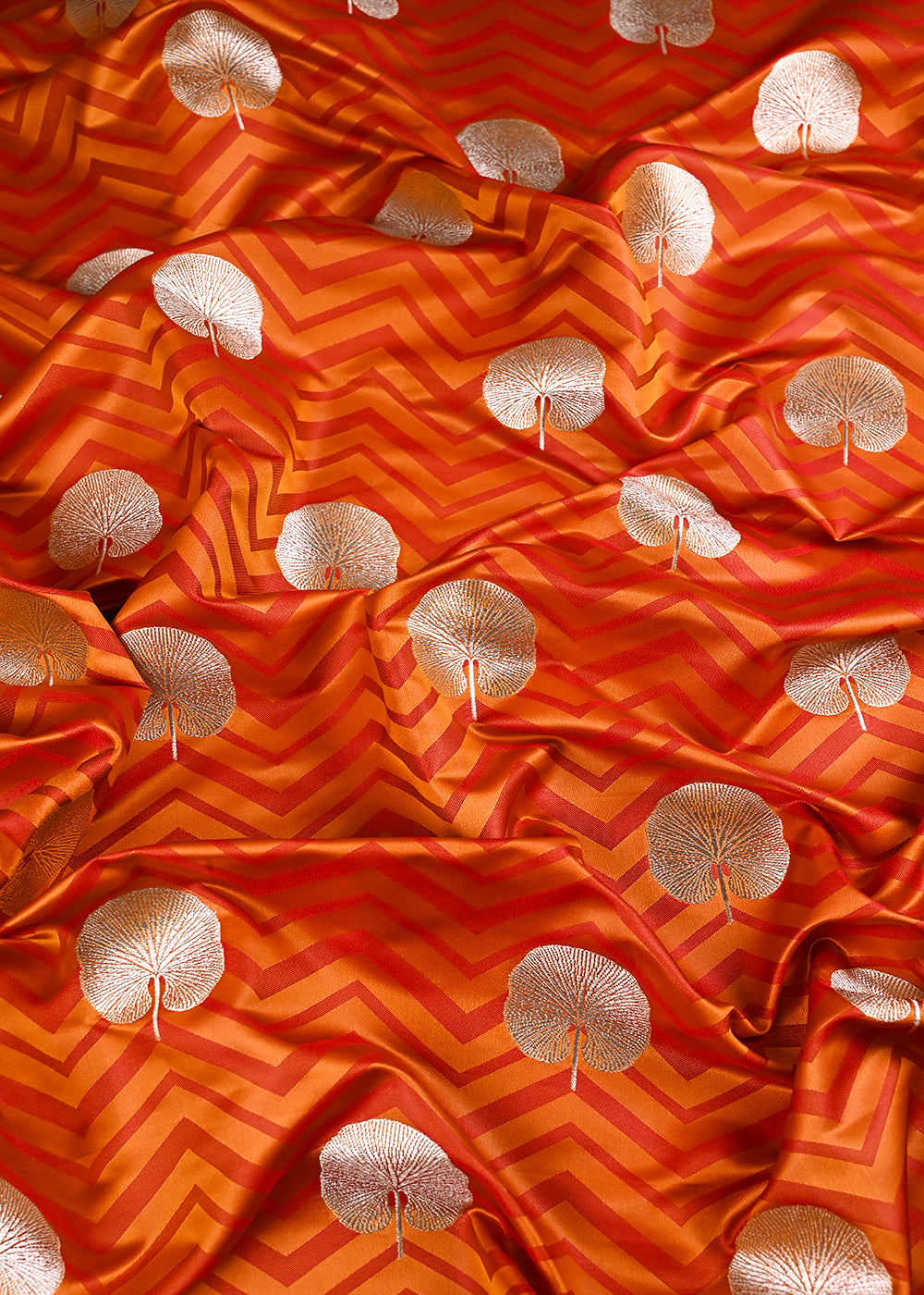 Mustard Banarasi Brocade Fabric With All Over Zari Handloom 24463