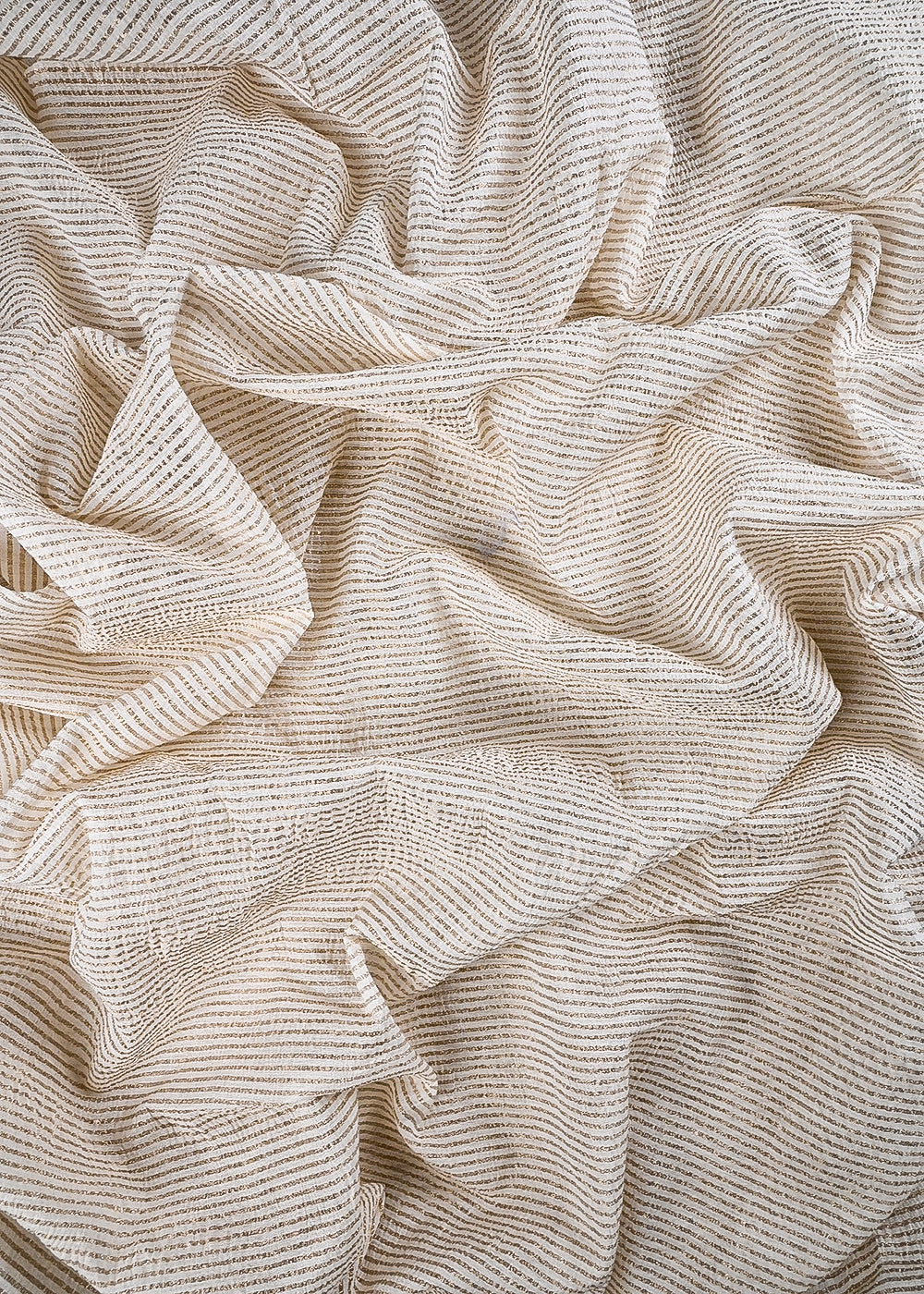 White Dyeable Chanderi Fabric With All Over Zari Handloom 24467