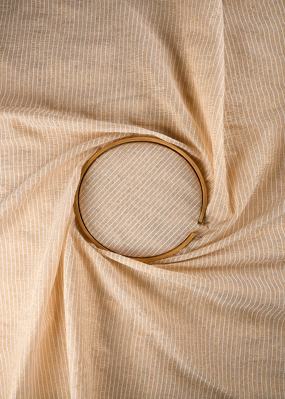 White Dyeable Chanderi Fabric With All Over Zari Handloom 24470