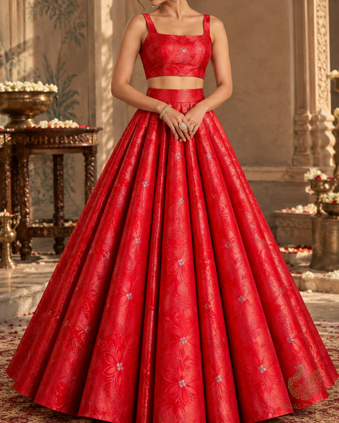Pink Banarasi Brocade Fabric With All Over Thread And Zari Handloom 24509