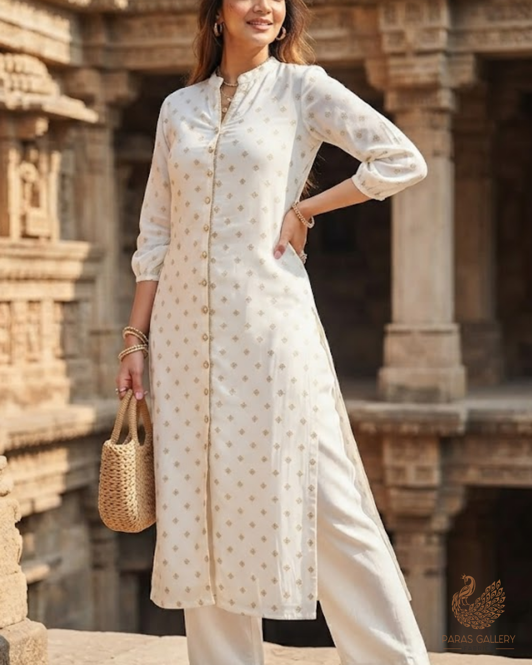 White Dyeable Georgette Fabric With All Over Buti Of Zari And Sequins Work 24536