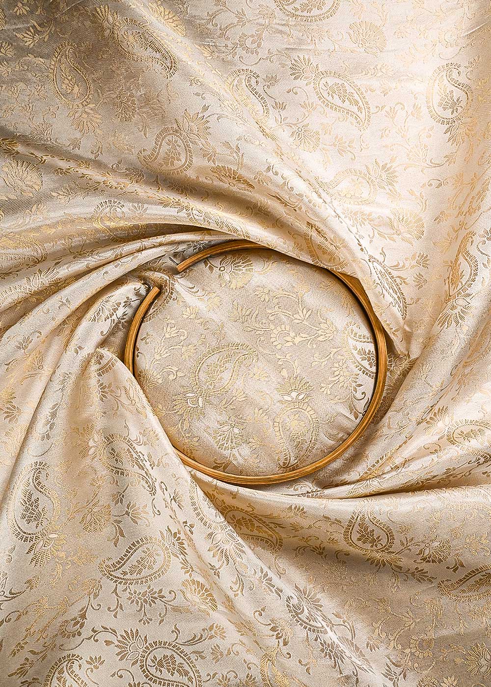 Golden Dyeable Tissue Fabric With All Over Zari Handloom 24700